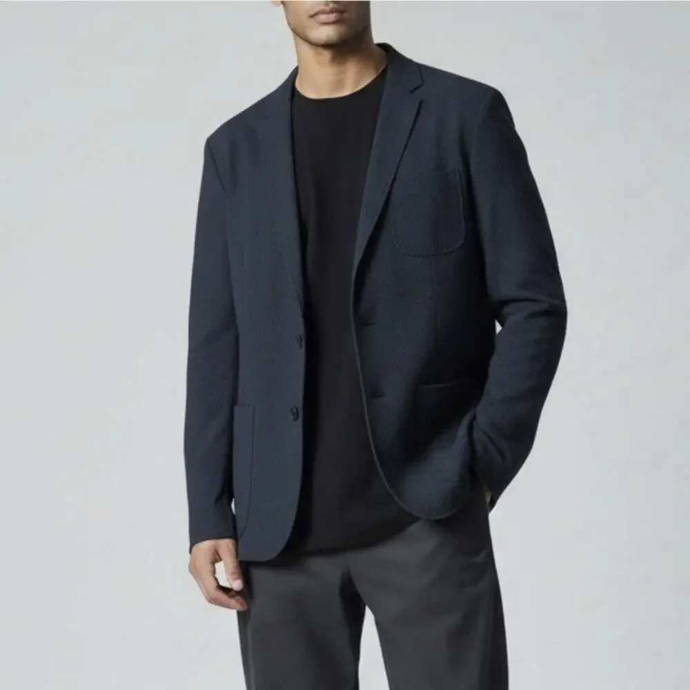 RAG & BONE Tailored Workwear Textured Butler Blazer Business Casual Navy Blue 38